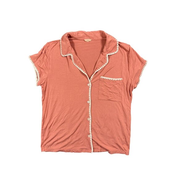 Eberjey Anthropologie Frida Relaxed Sleepwear Pajama Top Only Pink Size M - Picture 1 of 6